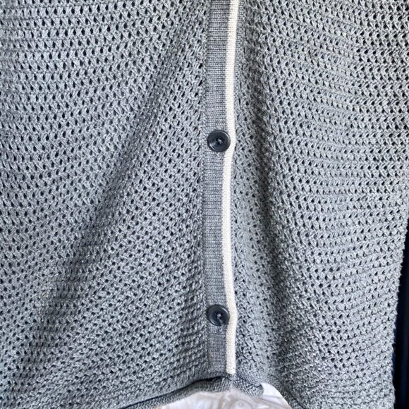 James Perse Grey Open Knit Cardigan Sweater - Picture 4 of 7